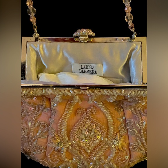 New! Vintage Larisa Barrera Couture Pink crystal beaded evening bag! $1350 - Picture 3 of 5